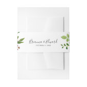 White Winter Peony Floral Wedding Invitation Uitnodigingen Wikkel (Voorkant Voorbeeld)