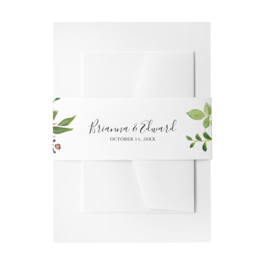 White Winter Peony Floral Wedding Invitation Uitnodigingen Wikkel (Voorkant Voorbeeld)