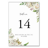 White Winter Peony Floral Wedding Kaart (Achterkant)