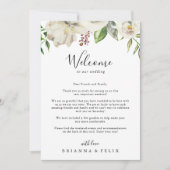 White Winter Peony Floral Wedding Welcome Letter (Voorkant)
