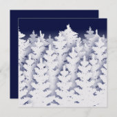White Winter Pine Trees | U past 5 x 5 aan Bedankkaart (Voorkant / Achterkant)
