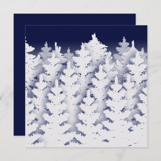 White Winter Pine Trees | U past 5 x 5 aan Bedankkaart (Voorkant / Achterkant)