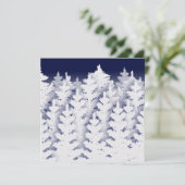 White Winter Pine Trees | U past 5 x 5 aan Bedankkaart (Staand voorkant)