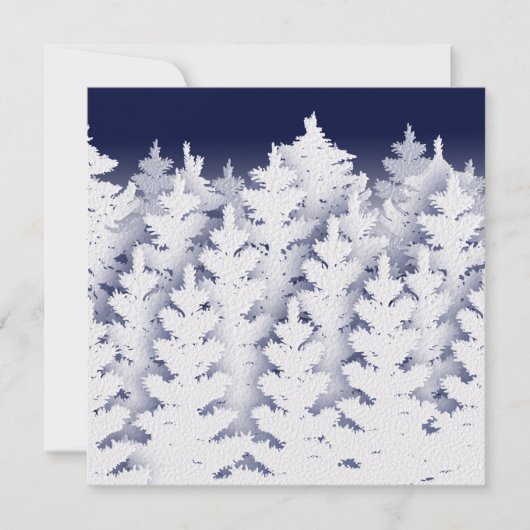 White Winter Pine Trees | U past 5 x 5 aan Bedankkaart (Voorkant)