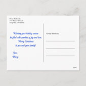 White Winter Reindeer Stag Holiday Briefkaart (Achterkant)