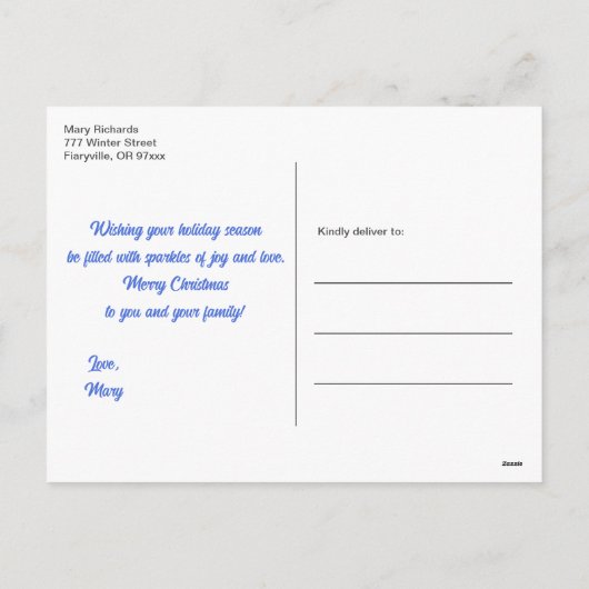 White Winter Reindeer Stag Holiday Briefkaart (Achterkant)