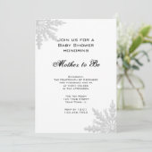 White Winter Snowflake Baby shower Kaart (Staand voorkant)