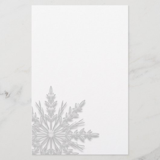 White Winter Snowflake Briefpapier (Voorkant)