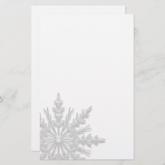 White Winter Snowflake Briefpapier (Voorkant / Achterkant)