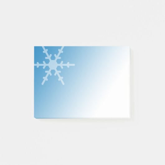 White Winter Snowflake op gradiëntblauw Post-it® Notes (Voorkant)