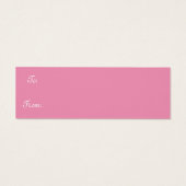 White Winter Snowflake op Roze Gift Labels Mini Visitekaartjes (Achterkant)