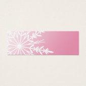 White Winter Snowflake op Roze Gift Labels Mini Visitekaartjes (Voorkant)
