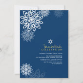 White Winter Snowflakes Hanukkah Celebration Party Kaart (Voorkant)