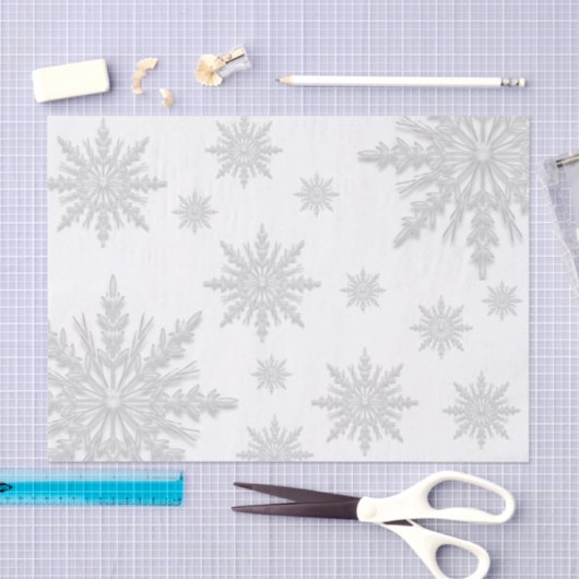 White Winter Snowflakes Tissuepapier (Craft)