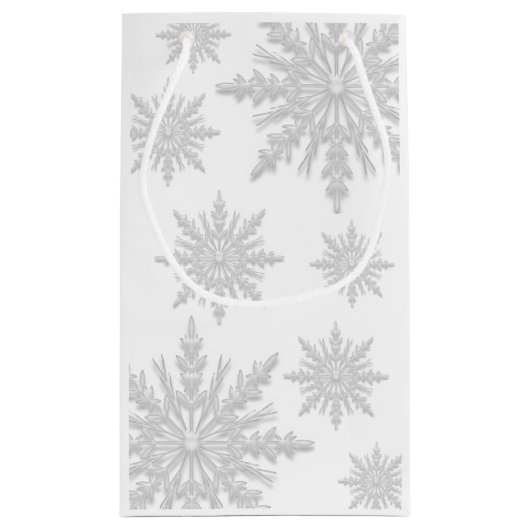 White Winter Snowflakes Weddenschap Bedankt Klein Cadeauzakje (Achterkant)