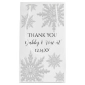 White Winter Snowflakes Weddenschap Bedankt Klein Cadeauzakje (Voorkant)
