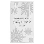 White Winter Snowflakes Wedding Gefeliciteerd Klein Cadeauzakje (Voorkant)