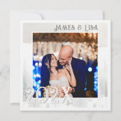 White Winter Square Photo Snowy Woodland Rabbit Feestdagenkaart (Voorkant)