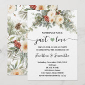 White Winter Wedding Nothing Fancy Just Love  Kaart (Voorkant / Achterkant)