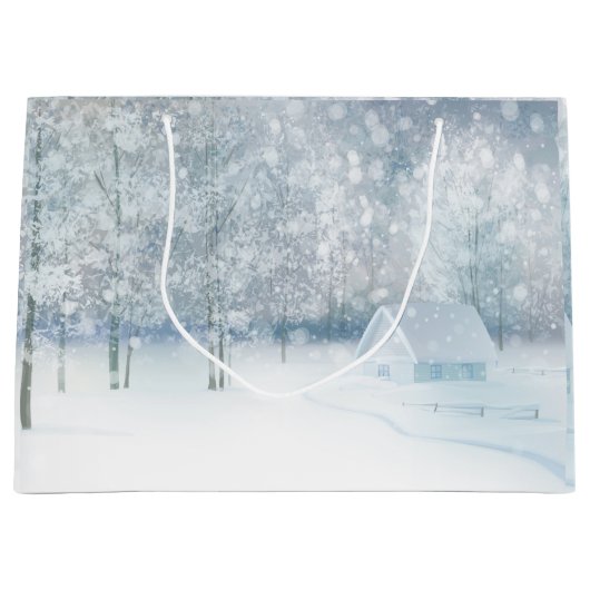 White Winter Wonderland Large Cadeautasje (Voorkant)