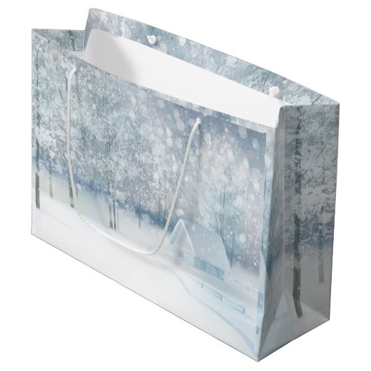 White Winter Wonderland Large Cadeautasje (Voorkant Gekanteld)