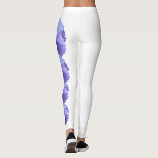 White Wisconsin State Flower Wood Violet Leggings (Achterkant)