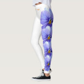 White Wisconsin State Flower Wood Violet Leggings (Links)