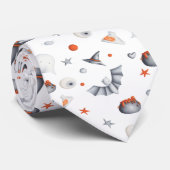 White Witch Ghost Spooky Patroon Stropdas (Opgerold)