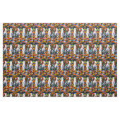 White Witch Kat Ghosts Pumpkins Halloween Stof (Fat Quarter)