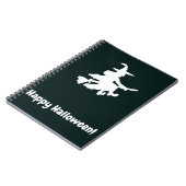 White Witch on Black - Happy Halloween  Notitieboek (Linkerzijde)