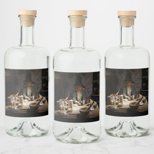 White Witch's Kitchen Museum, Witchcraft & MAGICK Likeurfles Etiket (Flessen)