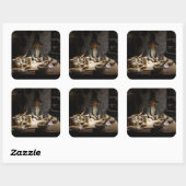 White Witch's Kitchen Museum, Witchcraft & MAGICK Vierkante Sticker (Vel)