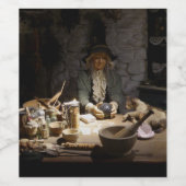 White Witch's Kitchen Museum, Witchcraft & MAGICK Wijn Etiket (Enkel label)