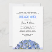 White with Blue Wedding Rehearsal Dinner Kaart (Voorkant)