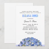 White with Blue Wedding Rehearsal Dinner Kaart (Voorkant / Achterkant)