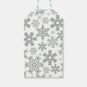 WHITE WITH BLUE WINTER SNOWFLAKES CADEAULABEL (Voorkant)