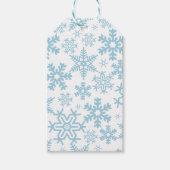 WHITE WITH BLUE WINTER SNOWFLAKES CADEAULABEL (Voorkant)