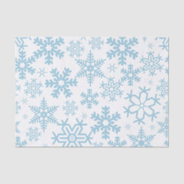 WHITE WITH BLUE WINTER SNOWFLAKES TISSUEPAPIER