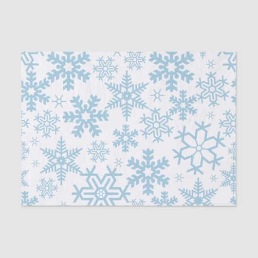 WHITE WITH BLUE WINTER SNOWFLAKES TISSUEPAPIER (Voorkant)