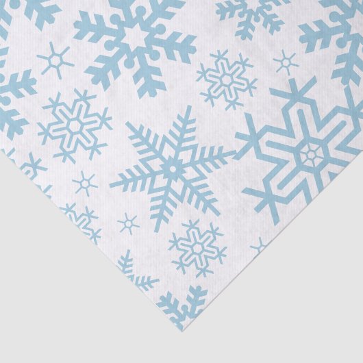 WHITE WITH BLUE WINTER SNOWFLAKES TISSUEPAPIER (Detail)