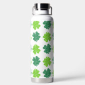 WHITE WITH GREEN LINEN LOOK IRISH SHAMROCKS WATERFLES (Achterkant)