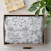 WHITE WITH GREEN WINTER SNOWFLAKES TISSUEPAPIER (Geschenk)