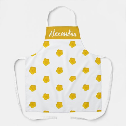 White With Yellow Wildflower Photos Custom Name Schort (Voorkant)