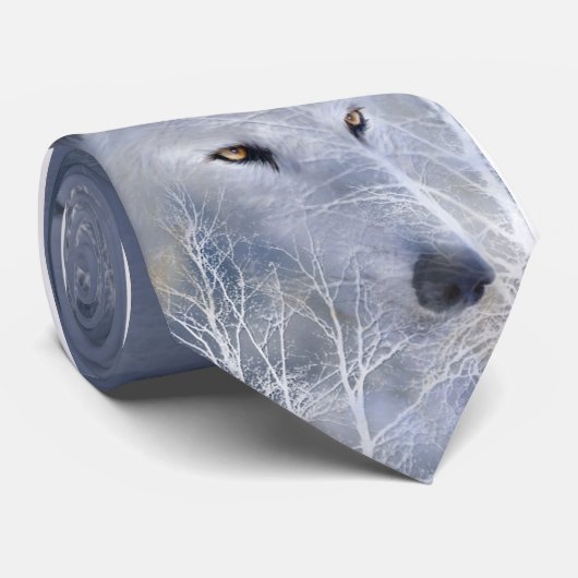 White Wolf Art Stropdas (Opgerold)