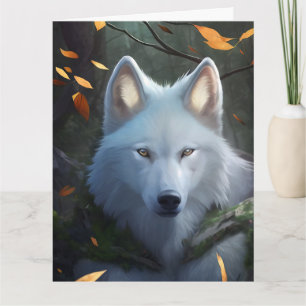 WHITE WOLF ART VERJAARDAG WENSKAART KAART
