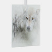 White Wolf Beauful Kerstfeestdag Glas Ornament (Voorkant Rechts)