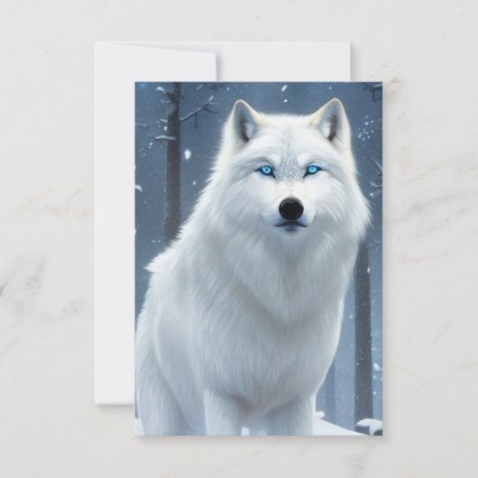 White Wolf Blue Eyes Bedankkaart (Voorkant)