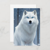 White Wolf Blue Eyes Bedankkaart (Voorkant / Achterkant)