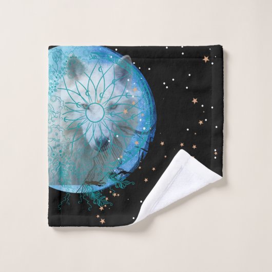 White Wolf Blue Moon Bad Handdoek (Wasdoekje)