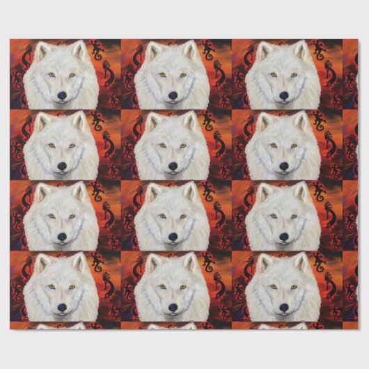 White Wolf Cadeaupapier (Vlak)